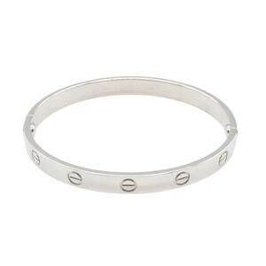 Cartier Love Bracelet, 18K White Gold, Women's, Silver, B6067617